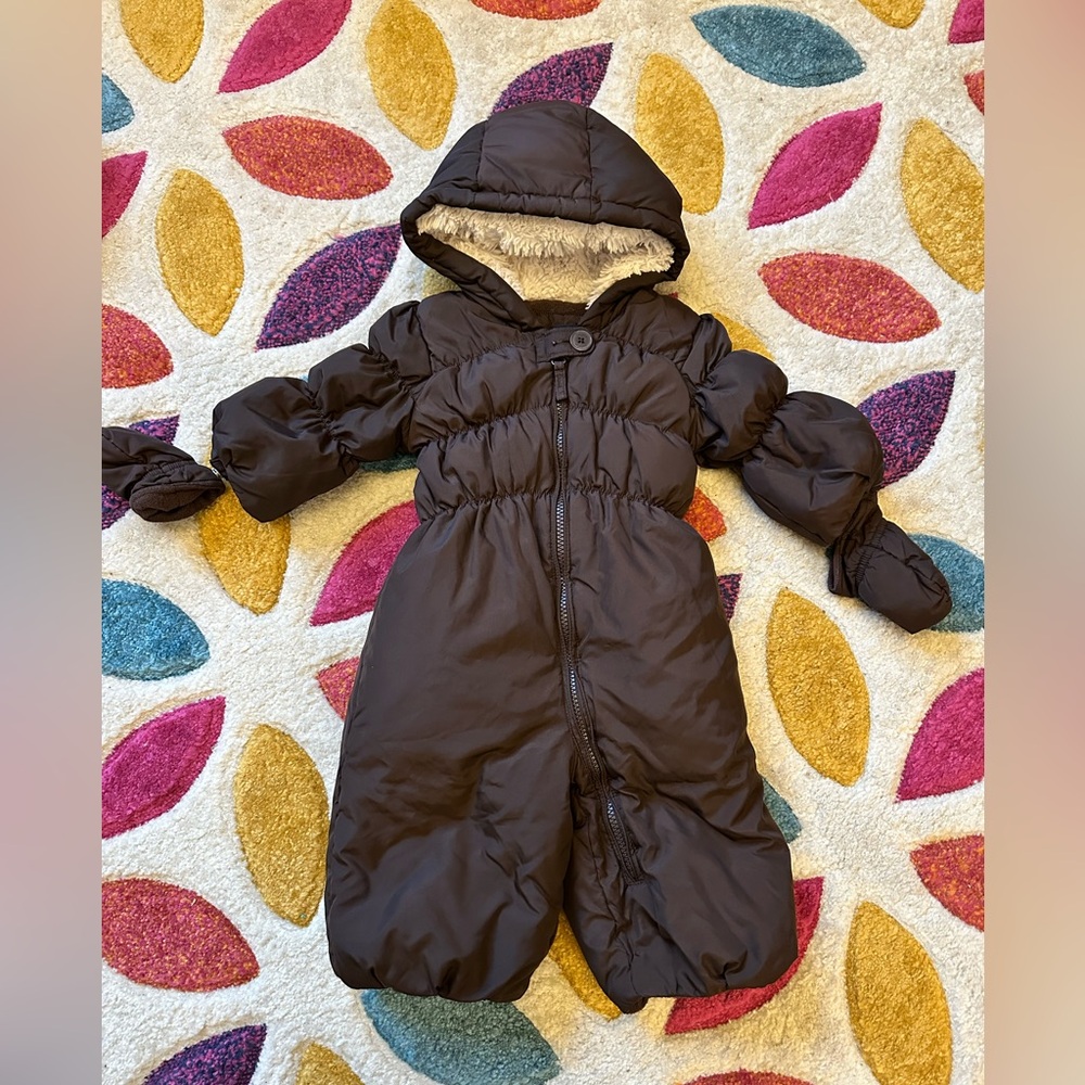 Brown Hooded Baby GAP Down Filled Snowsuit